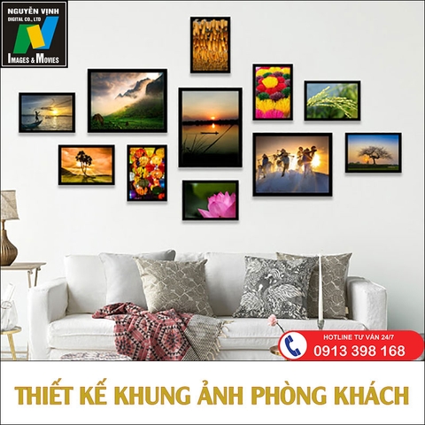 Thiết Kế Khung Ảnh Phòng Khách