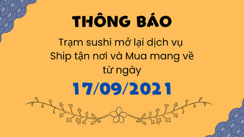 [THÔNG BÁO] Mở bán lại dịch vụ ship sushi tận nơi và mua mang về tại Hà Nội.