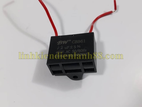 Tụ Quạt 2uf 450v Dây mới !
