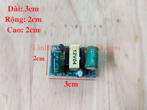 Module Nguồn Xung Mini 2*3cm Dáng Nằm 12V 400MA