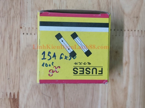 Gói 100c Cầu chì thủy tinh 15A 250v 6x30mm mới 100%. Hộp cầu chì