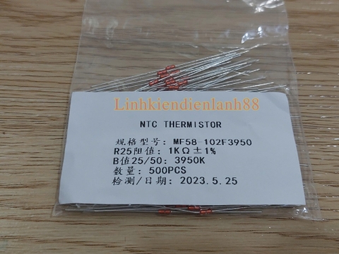 Cảm biến nhiệt ( thủy tinh) chân cắm mf58 1% 1k hàng mới 100%!