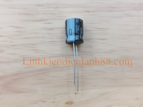 Tụ Hóa 220uf 35v Nichicon (có dây, loại xịn) Mới, Chính Hãng 100%.