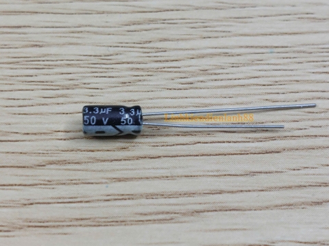 Tụ hóa 3.3uf 50v phân cực mới 100%.
