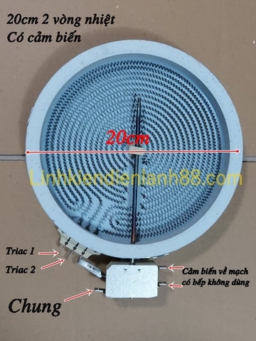 Mâm Nhiệt Bếp Hồng Ngoại 20cm 2 Vòng Nhiệt Cảm Biến Mới !