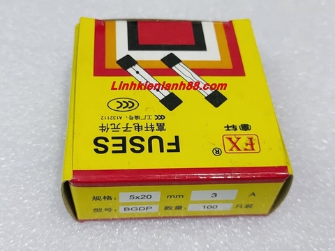 Cầu chì thủy tinh 3A 5*20mm mới (gói 100c)