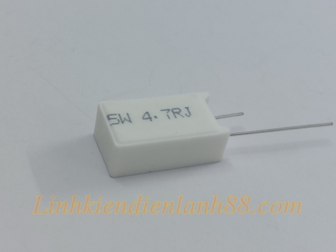 Trở Sứ Cắm 5W 4.7RJ 1% Chân Đồng, Mới 100%.