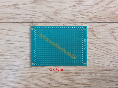 PCB lỗ 5x7cm phíp thủy tinh 1 mặt.