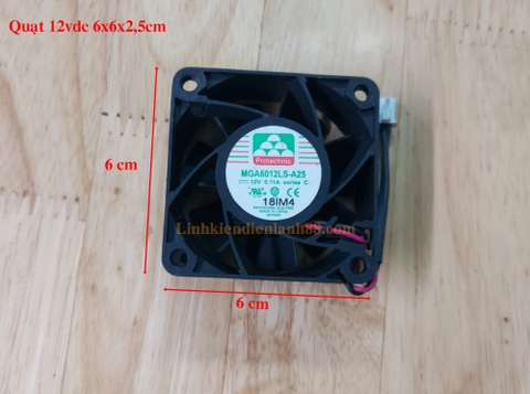 Quạt tản nhiệt 12v DC 6*6*2,5cm tháo máy chính hãng !
