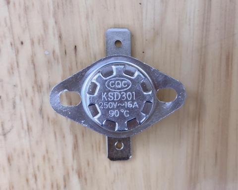 Công tắc điều khiển nhiệt độ KSD301 250V 10A 90 độ C mới !