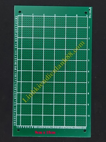PCB lỗ 9x15cm phíp thủy tinh 1 mặt.