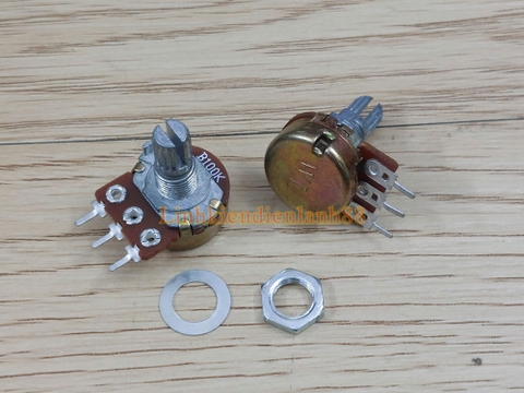 Chiết Áp Đơn 100K WH148 (Biến Trở) trục 15mm Mới.