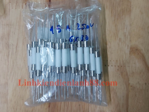Cầu chì Sứ cắm 15A 250V kích thước 6x30mm.