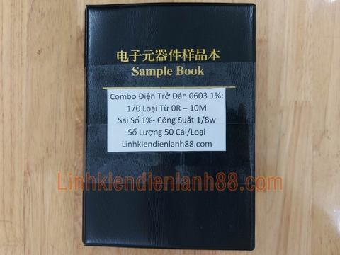 Sách trở Dán, Combo trở dán 0603 1% 170 loại 0R-10m. mỗi loại 50c.
