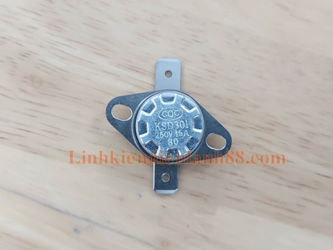 Công tắc điều khiển nhiệt độ KSD301 250V 10A 80 độ C mới !