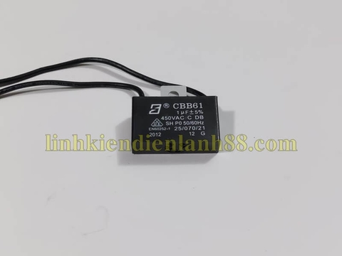 Tụ Quạt 1uf 450v Dây mới !