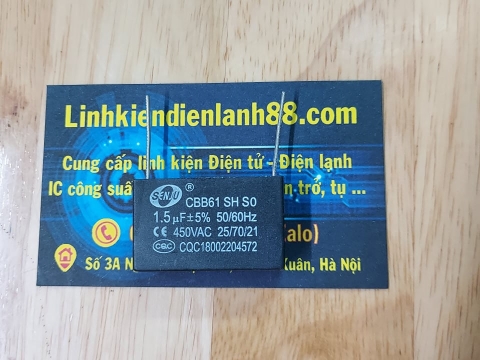 Tụ Quạt 1.5uf 450v Chân Kim, Mới, Chính Hãng 100%