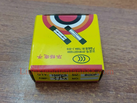 Hộp Cầu chì thủy tinh 3.15A 5*20mm mới (hộp 100 cái).