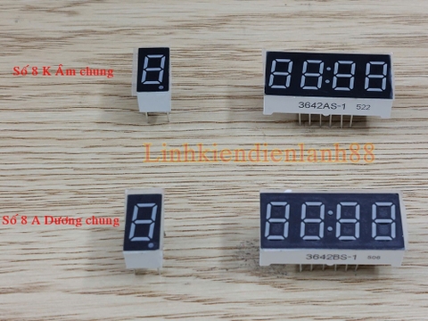 LED 7 THANH 4 SỐ 8 0.36 INCH A ( DƯƠNG ) CHUNG 12 CHÂN 3642BS-1