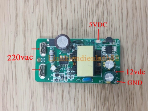 Bo nguồn xung đa năng 12v 2a mới, đầu vào 220v đầu ra 2 nguồn 12v và 5v, bo nguồn độ chế.