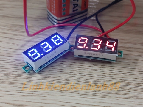 Hiển Thị Số Vôn 3.2V-30VDC Màu Xanh Lam / 2.5V-30VDC Màu Đỏ (Vôn Kế).