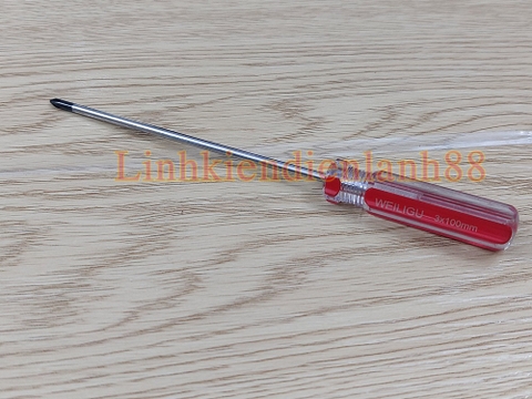 Tua vít 4 cạnh đầu 3x100mm CR-V màu đỏ mới!
