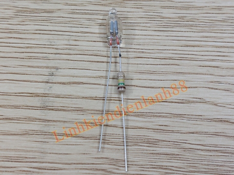 Đèn neon báo đỏ F5 5mm 220V hàn sẵn điện trở 1 bên chân mới !