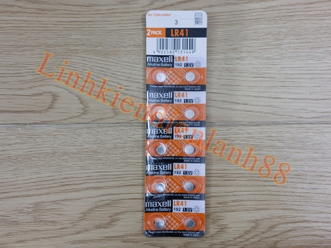 Pin Maxell Lr41 1.5V Mới, Chính Hãng 100%.