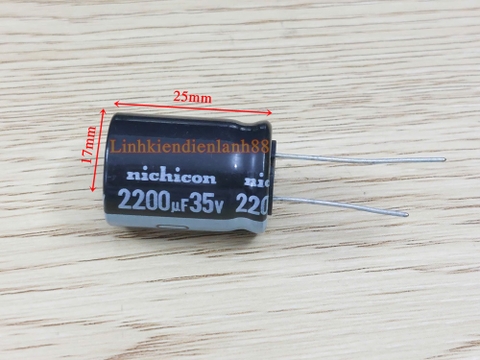 Tụ hóa 2200uf 35v 17*25mm mới chính hãng Nichicon 100%