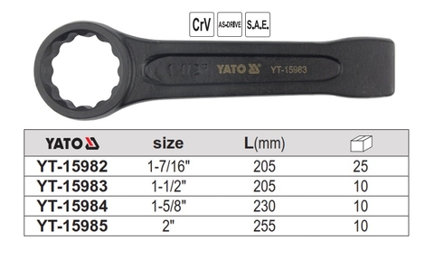Cờ lê vòng đóng hệ inch YT-15982 (1-7/16 inch)