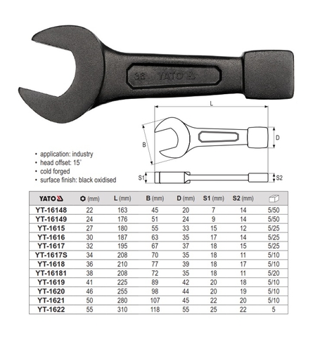 Cờ lê miệng đóng YATO YT-1617S(34mm)