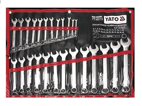 Bộ cờ lê 2 đầu vòng miệng (loại mờ) 25 chi tiết 6-32mm Yato YT-0075