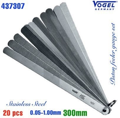 Thước căn lá 300mm, Inox 0.05-1.00mm Vogel 437307