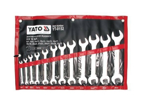 Bộ cờ lê 2 đầu miệng hệ mét 12 chi tiết Yato YT-0152