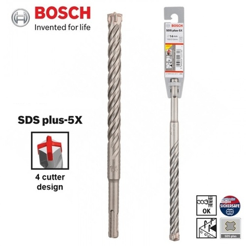 Mũi khoan Bosch 2608833809 SDS PLUS-5X 12x200x260
