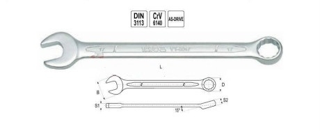 Cờ lê vòng miệng hệ mét Yato YT-0014