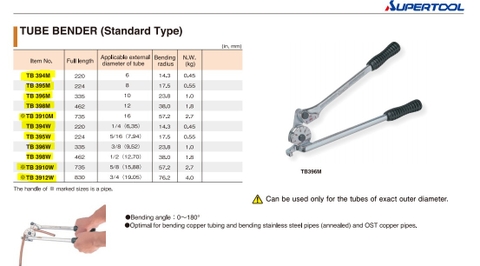 Dụng cụ uốn ống SUPERTOOL TB3910M (Phi 16)