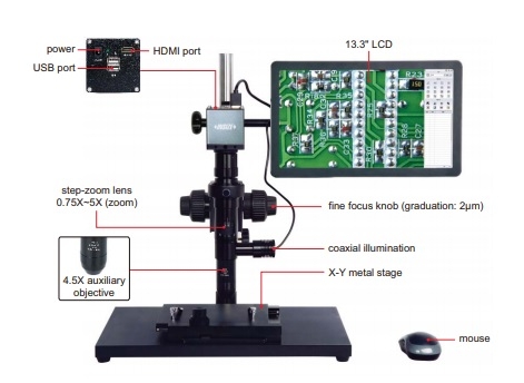 Kính hiển vi ,Camera phóng đại đo lường INSIZE ISM-DL302 (78X~504X; 1920x1080)