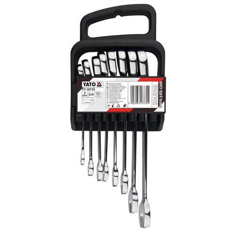 Bộ cờ lê vòng miệng đảo chiều 8 chi tiết Yato YT-16735 (8-19mm)