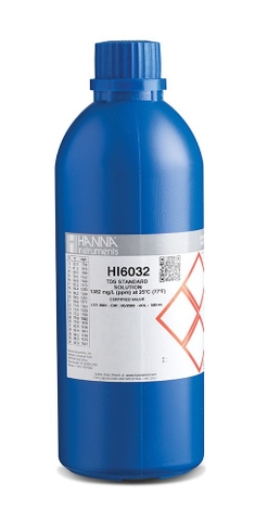 Dung Dịch Hiệu Chuẩn TDS 1382 mg/L (ppm) Hanna Chai 500mL HI6032