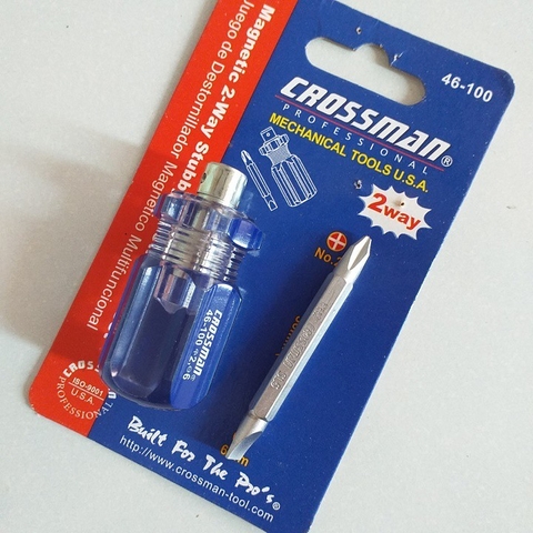 Tô vít lùn 2 đầu Crossman 46-100, tua vít dẹp và bake trở đầu ngắn PH2, SL6