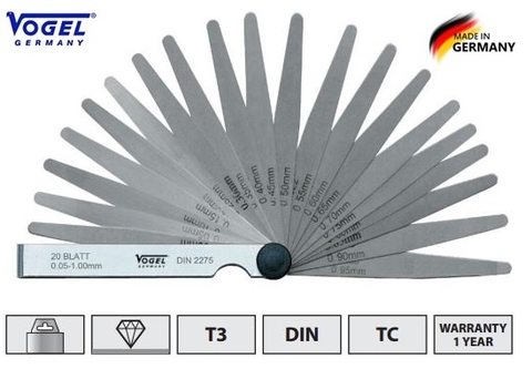 Thước căn lá 0.03-1.0mm gồm 32 lá - VOGEL 411011