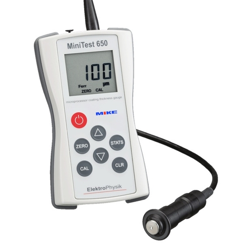 Máy đo độ dày lớp phủ MiniTest 650F, nền từ tính, 0-3000 micromet.