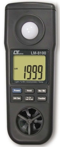 Máy đo tốc độ gió, ánh sáng, độ ẩm, nhiệt độ LUTRON LM-8100