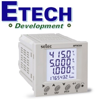 Đồng hồ đo: V, A. Hz, Pf, kW, kVA, kVAr, kWh, kVArh, kVAh và đo kWh, kVAh & kVArh Selec MFM284 (New) (72x72)