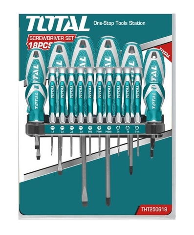 Bộ tuốc nơ vít (tô vít) 18 chi tiết Total THT250618