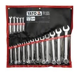 Bộ cờ lê vòng miệng hệ mét 17 chi tiết 8-32mm Yato YT-0363