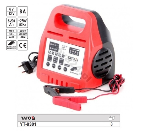 Máy nạp ắc quy 6V-12V 8A Yato YT-8301