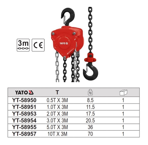 Pa Lăng Xích Yato YT-58951 (1.0Tx3M)