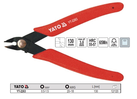 Kìm cắt-tuốc dây điện 130mm Yato YT-2263(0.5-1.5mm)